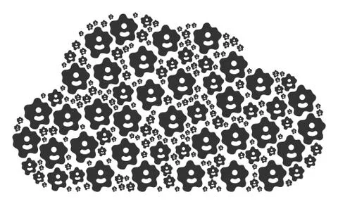 Cloud Composition of Amoeba Icons Ilustração Stock