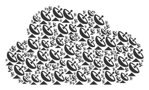 Cloud Composition of Antenna Icons Ilustração Stock