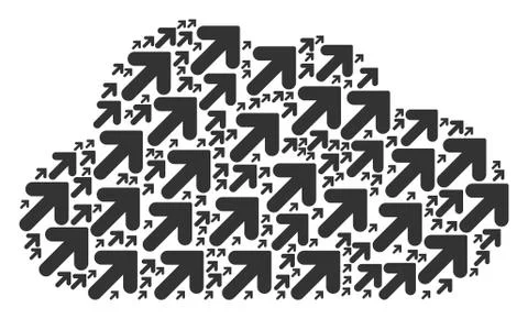 Cloud Composition of Arrow Up Right Icons Stock Illustration