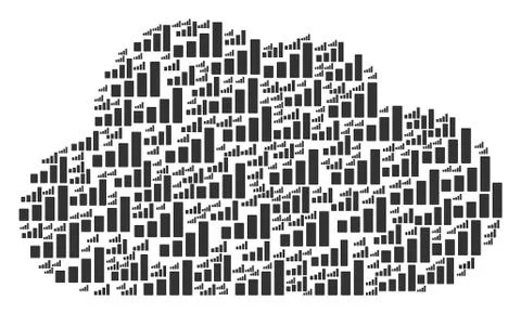 Cloud Composition of Bar Chart Icons Illustrazione stock