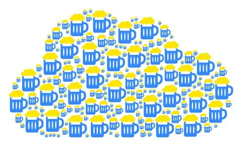 Cloud Composition of Beer Glass Icons Ilustração Stock