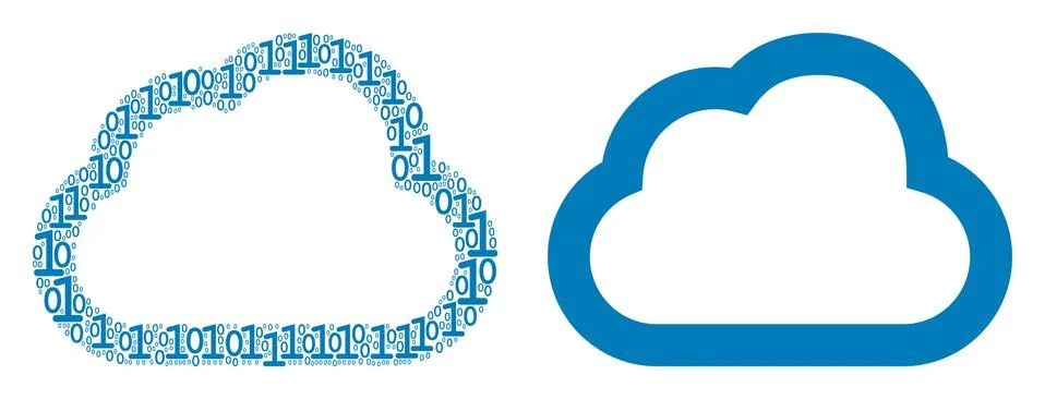 Cloud Composition of Binary Digits Stockillustratie