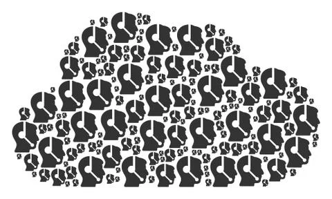 Cloud Composition of Call Center Operator Icons Illustrazione stock