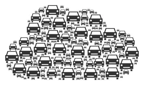 Cloud Composition of Car Icons Ilustração Stock
