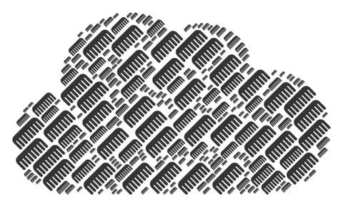 Cloud Composition of Comb Icons Ilustração Stock