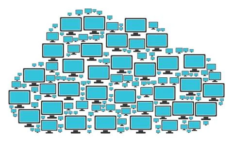 Cloud Composition of Computer Display Icons Stock Illustration