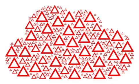 Cloud Composition of Contour Triangle Icons Ilustração Stock