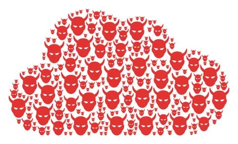 Cloud Composition of Daemon Head Icons Ilustração Stock