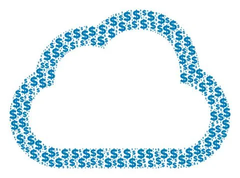 Cloud Composition of Dollar and Dots Stock Illustration