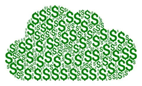 Cloud Composition of Dollar Icons Stock Illustration