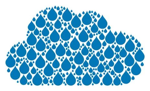 Cloud Composition of Drop Icons Ilustração Stock