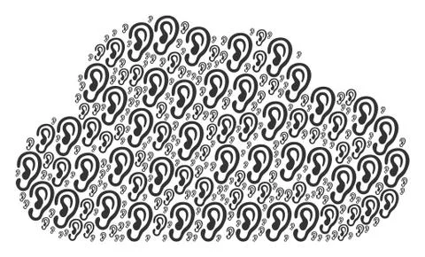 Cloud Composition of Ear Icons Ilustração Stock