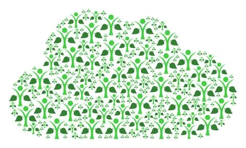 Cloud Composition of Ecology Man Icons Ilustração Stock