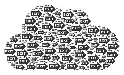 Cloud Composition of Exit Arrow Icons Ilustração Stock