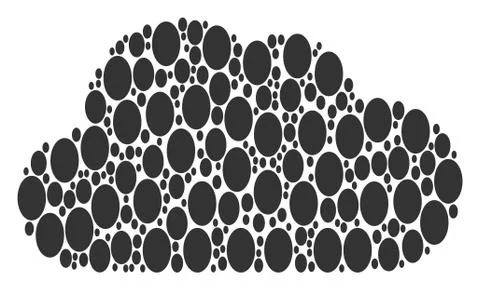 Cloud Composition of Filled Ellipse Icons Ilustração Stock