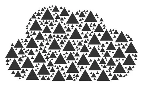 Cloud Composition of Filled Triangle Icons Ilustração Stock