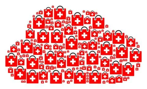 Cloud Composition of First Aid Kit Icons 库存插图