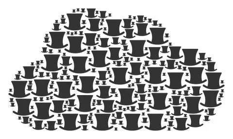 Cloud Composition of Gentleman Hat Icons Ilustração Stock