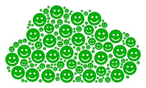 Cloud Composition of Glad Smile Icons Ilustração Stock
