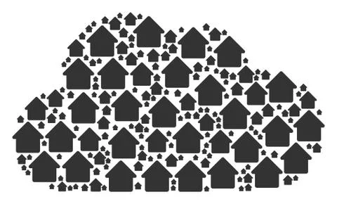 Cloud Composition of House Icons Ilustração Stock