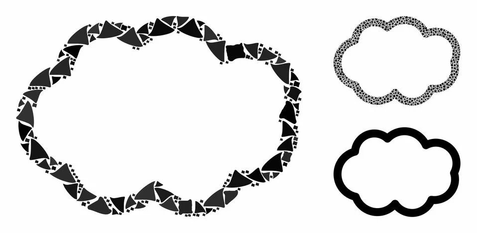 Cloud Composition Icon of Abrupt Elements Illustrazione stock