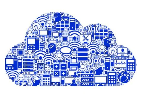 Cloud Composition Icon for BigData and Computing Ilustração Stock