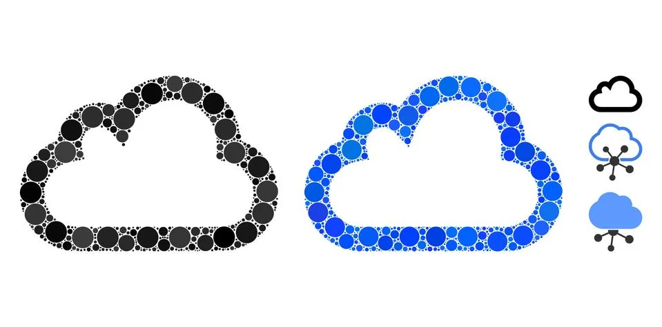 Cloud Composition Icon of Circle Dots Illustrazione stock