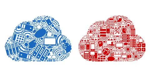 Cloud Composition Icons for BigData Illustrazione stock