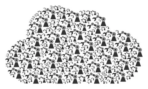 Cloud Composition of Industrial Robot Icons イラスト素材