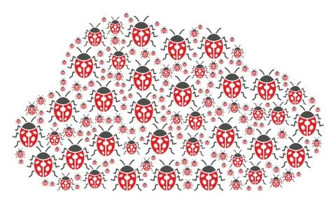 Cloud Composition of Ladybird Bug Icons Ilustração Stock
