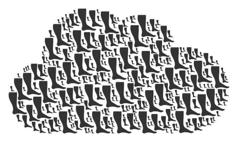 Cloud Composition of Leg Icons Ilustração Stock
