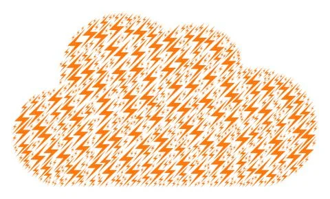 Cloud Composition of Lightning Icons Stock Illustration