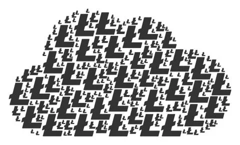 Cloud Composition of Litecoin Icons Ilustração Stock