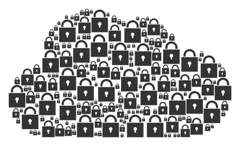 Cloud Composition of Lock Icons Stock Illustration