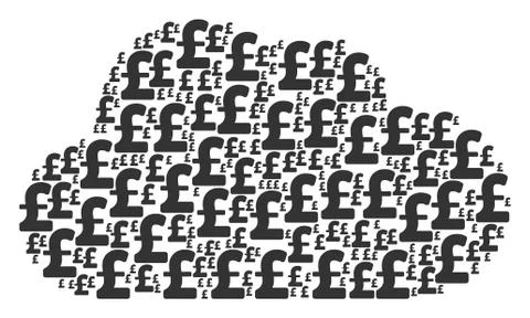 Cloud Composition of Pound Sterling Icons Ilustração Stock