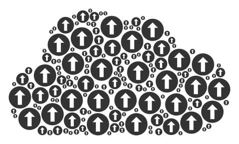 Cloud Composition of Rounded Arrow Icons Illustrazione stock