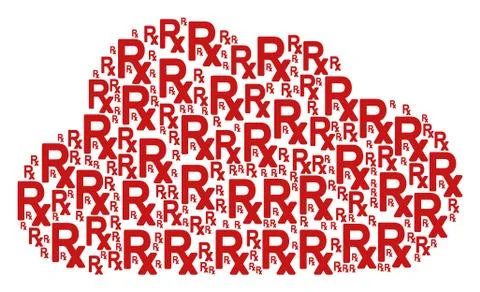 Cloud Composition of Rx Symbol Icons Ilustração Stock