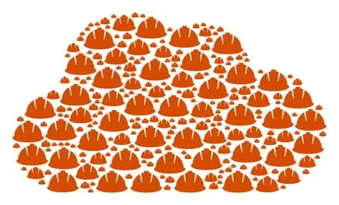 Cloud Composition of Safety Helmet Icons Ilustração Stock