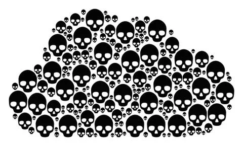 Cloud Composition of Skull Icons Stock Illustration