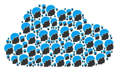 Cloud Composition of Soldier Helmet Icons Ilustração Stock