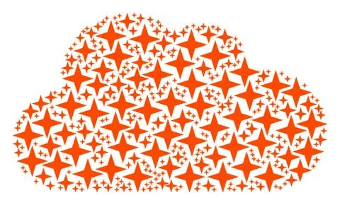 Cloud Composition of Space Star Icons Ilustração Stock