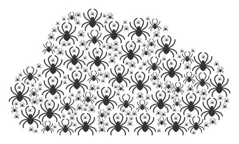 Cloud Composition of Spider Icons Ilustração Stock