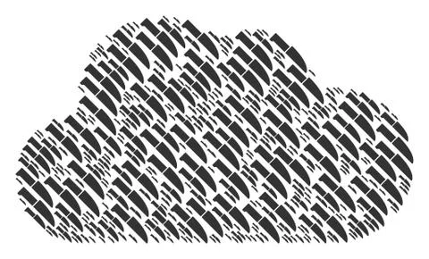 Cloud Composition of Surgery Knife Icons Ilustração Stock