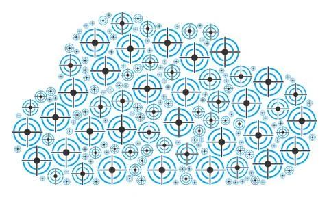 Cloud Composition of Target Bullseye Icons Ilustração Stock