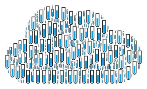 Cloud Composition of Test Tube Icons 스톡 일러스트