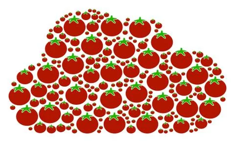 Cloud Composition of Tomato Vegetable Icons Illustrazione stock