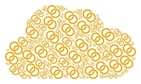 Cloud Composition of Wedding Rings Icons Ilustração Stock