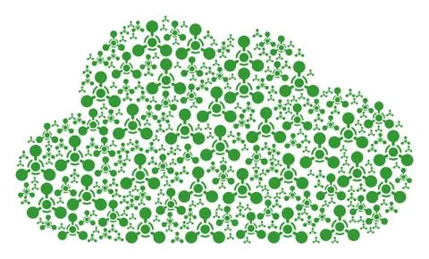 Cloud Composition of WMD Nerve Agent Chemical Warfare Icons Ilustração Stock