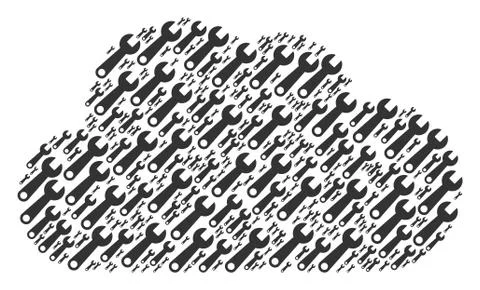 Cloud Composition of Wrench Icons Illustrazione stock