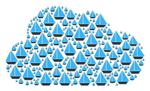 Cloud Composition of Yacht Icons Ilustração Stock